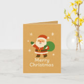 Weihnachtskarte mit Santa Claus Merry Christmas カード (黄色い花)