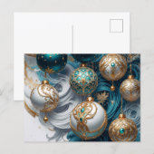 Weihnachtskarte Postkarte mit luxuriösen Ornamente ポストカード (正面/裏面)