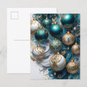Weihnachtskarte Postkarte mit luxuriösen Ornamente ポストカード (正面/裏面)