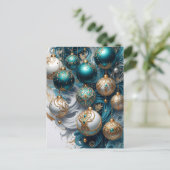 Weihnachtskarte Postkarte mit luxuriösen Ornamente ポストカード (スタンド正面)