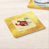 Weihnachtskugel スクエアペーパーコースター (アングル)