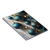 Weihnachtskugeln Blau Gold Festzauber ノートブック (右側)