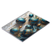 Weihnachtskugeln Blau Gold Festzauber ノートブック (左側)