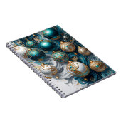 Weihnachtskugeln Blau Gold Luxus Ornament ノートブック (右側)