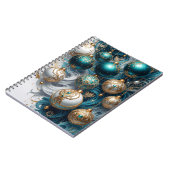 Weihnachtskugeln Blau Gold Luxus Ornament ノートブック (左側)