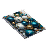 Weihnachtskugeln Blau Gold Premium ノートブック (右側)