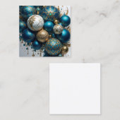 Weihnachtskugeln Gold Blau Luxus Fest エンクロージャーカード (正面/裏面)