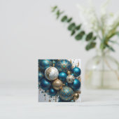 Weihnachtskugeln Gold Blau Luxus Fest エンクロージャーカード (スタンド正面)