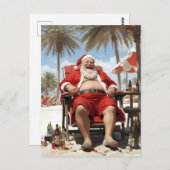 Weihnachtsmann im Urlaub ポストカード (正面/裏面)