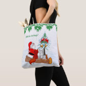 Weihnachtsmann KaninchenキツネEichhhernchen, Deutsch トートバッグ (クローズアップ)