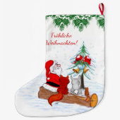Weihnachtsmann KaninchenキツネEichhhernchen, Deutsch ラージクリスマスストッキング (裏面)