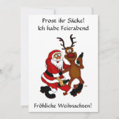 Weihnachtsmann mit Elch - Prost ihr Säcke! シーズンカード (正面)