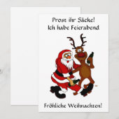 Weihnachtsmann mit Elch - Prost ihr Säcke! シーズンカード (正面/裏面)