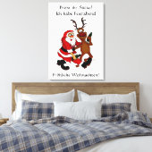 Weihnachtsmann mit Elch - Prost ihr Saycke! キャンバスプリント (インサイチュ (寝室))