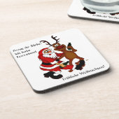 Weihnachtsmann mit Elch - Prost ihr Saycke! コースター (左側)