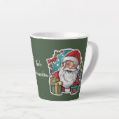 Weihnachtsmann mit Geschenken  - カフェラテマグ (右アングル)