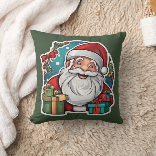 Weihnachtsmann mit Geschenken -  クッション (ブランケット)