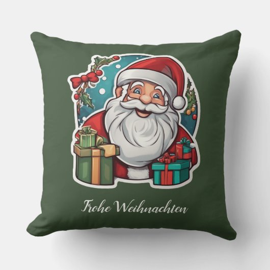 Weihnachtsmann mit Geschenken - クッション (正面)
