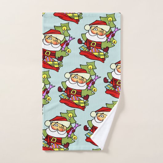 Weihnachtsmann mit Geschenken ハンドタオル (ハンドタオル)