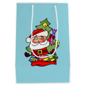 Weihnachtsmann mit Geschenken ミディアムペーパーバッグ (裏面)
