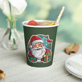 Weihnachtsmann mit Geschenken - 紙コップ