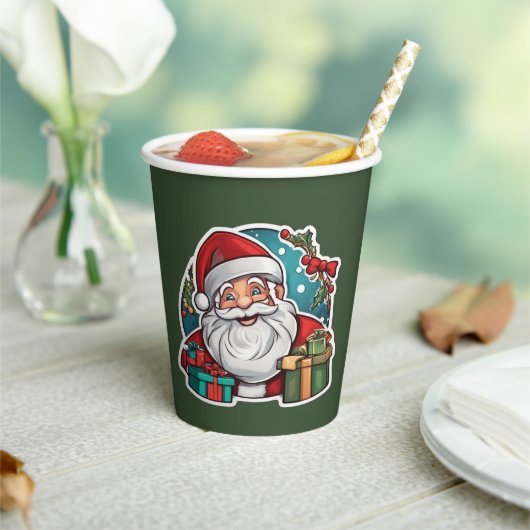 Weihnachtsmann mit Geschenken - 紙コップ (インサイチュ)