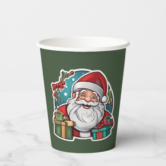 Weihnachtsmann mit Geschenken - 紙コップ (裏面)