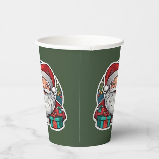 Weihnachtsmann mit Geschenken - 紙コップ (右)