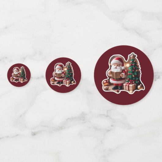 Weihnachtsmann mit Tannenbaum in 3D -  コンフェッティ (裏面)