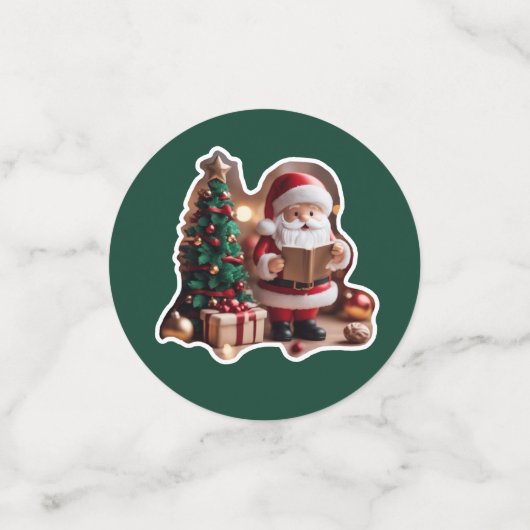 Weihnachtsmann mit Tannenbaum in 3D - コンフェッティ (スモール正面)