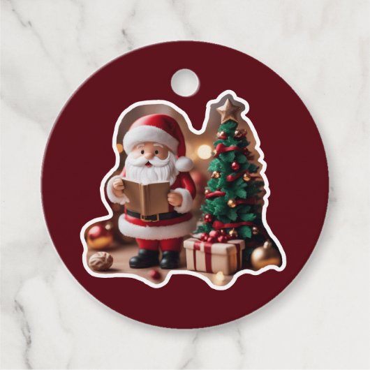 Weihnachtsmann mit Tannenbaum in 3D -  フェイバータグ (正面)