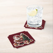 Weihnachtsmann mit Tannenbaum in 3D -  ペーパーコースター (インサイチュ)