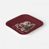 Weihnachtsmann mit Tannenbaum in 3D - ペーパープレート (傾斜あり)