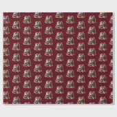 Weihnachtsmann mit Tannenbaum in 3D -  ラッピングペーパー (フラット)