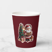 Weihnachtsmann mit Tannenbaum in 3D -  紙コップ (正面)