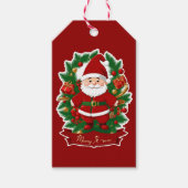 Weihnachtsmann mit Tannenzweigen -  ギフトタグ (正面)