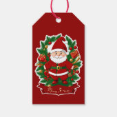 Weihnachtsmann mit Tannenzweigen -  ギフトタグ (正面)