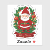 Weihnachtsmann mit Tannenzweigen -  シール (シート)