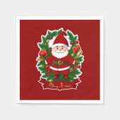 Weihnachtsmann mit Tannenzweigen - スタンダードカクテルナプキン (正面)