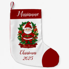 Weihnachtsmann mit Tannenzweigen -  スモールクリスマスストッキング