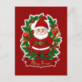 Weihnachtsmann mit Tannenzweigen -  ポストカード (正面)