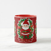 Weihnachtsmann mit Tannenzweigen -  マグカップ (中央)