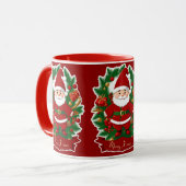 Weihnachtsmann mit Tannenzweigen -  マグカップ (正面左)