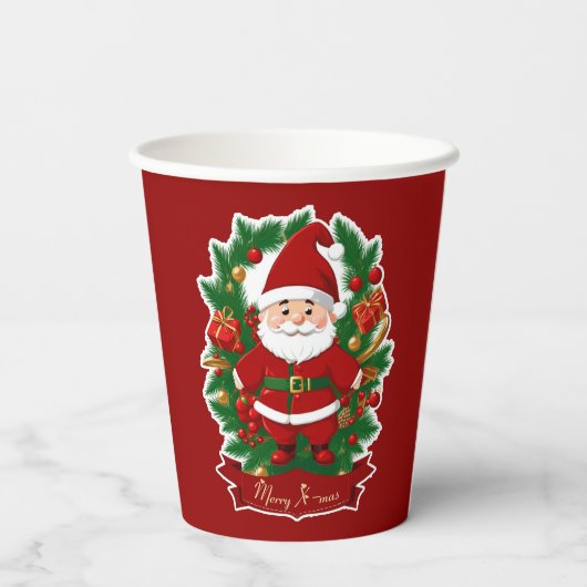 Weihnachtsmann mit Tannenzweigen - 紙コップ (裏面)