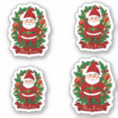 Weihnachtsmann mit Tannenzweigen - 4  シール (正面)