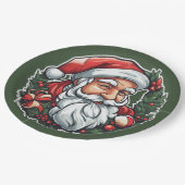Weihnachtsmannkopf mit Kranz -  ペーパープレート (アングル)