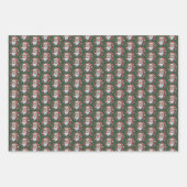 Weihnachtsmannkopf mit Kranz -  ラッピングペーパーシート (正面2)