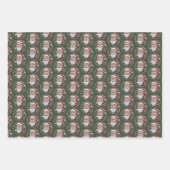 Weihnachtsmannkopf mit Kranz -  ラッピングペーパーシート (正面)