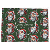 Weihnachtsmannkopf mit Kranz -  ラージペーパーバッグ (裏面)