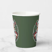 Weihnachtsmannkopf mit Kranz - 紙コップ (左)